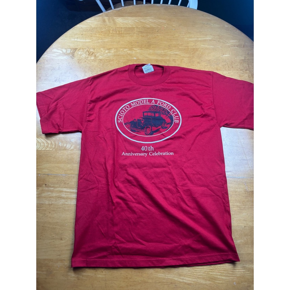 Vintage Jerzees Scioto Model A Ford Club 40th Anniversary Red T-Shirt Large